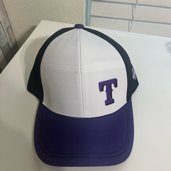 Purple and White Baseball Cap with Tarleton Logo - Picture 1 of 2